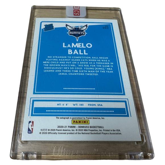 Panini Donruss 20-21 LaMelo Ball Rated Rookie Auto Green Yellow Laser RC #202 - Picture 2 of 6